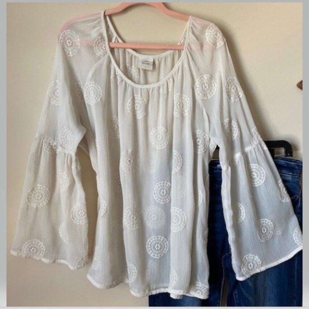 Ivory Boho Bell Sleeve Blouse